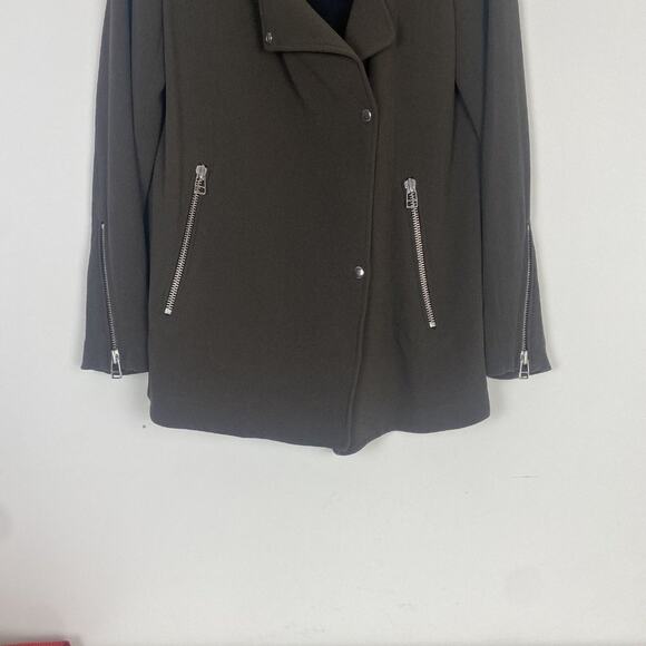 Aritzia Wilfred Womens Brown Stand-Up Collar Snap Military Jacket Size M - Picture 2 of 8